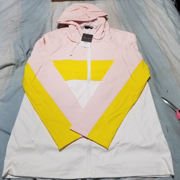 Topshop Mac Hooded Colorblock Rain Jacket - Picture 5 of 6